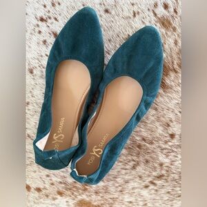 Yosi Samra Teal Suede Ballet Flats 10